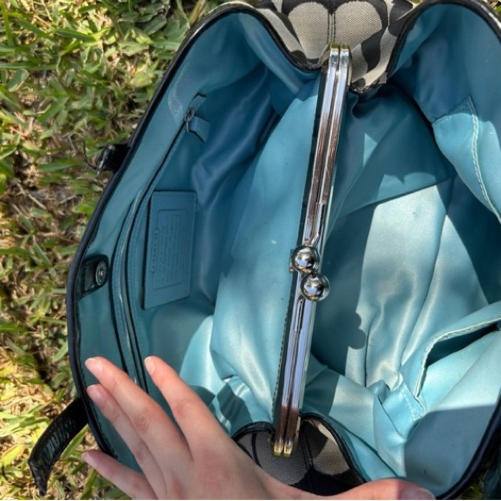 Coach Black and Gray Signature Tote - Picture 3 of 12